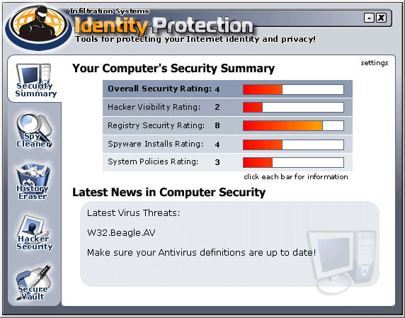 Screenshot of Identity Protection